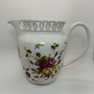 Royal Albert Old Country Roses 6.5" Pitcher Reticulated Rim Porcelain